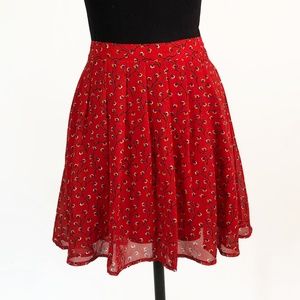 Old Navy Red Floral Skirt
